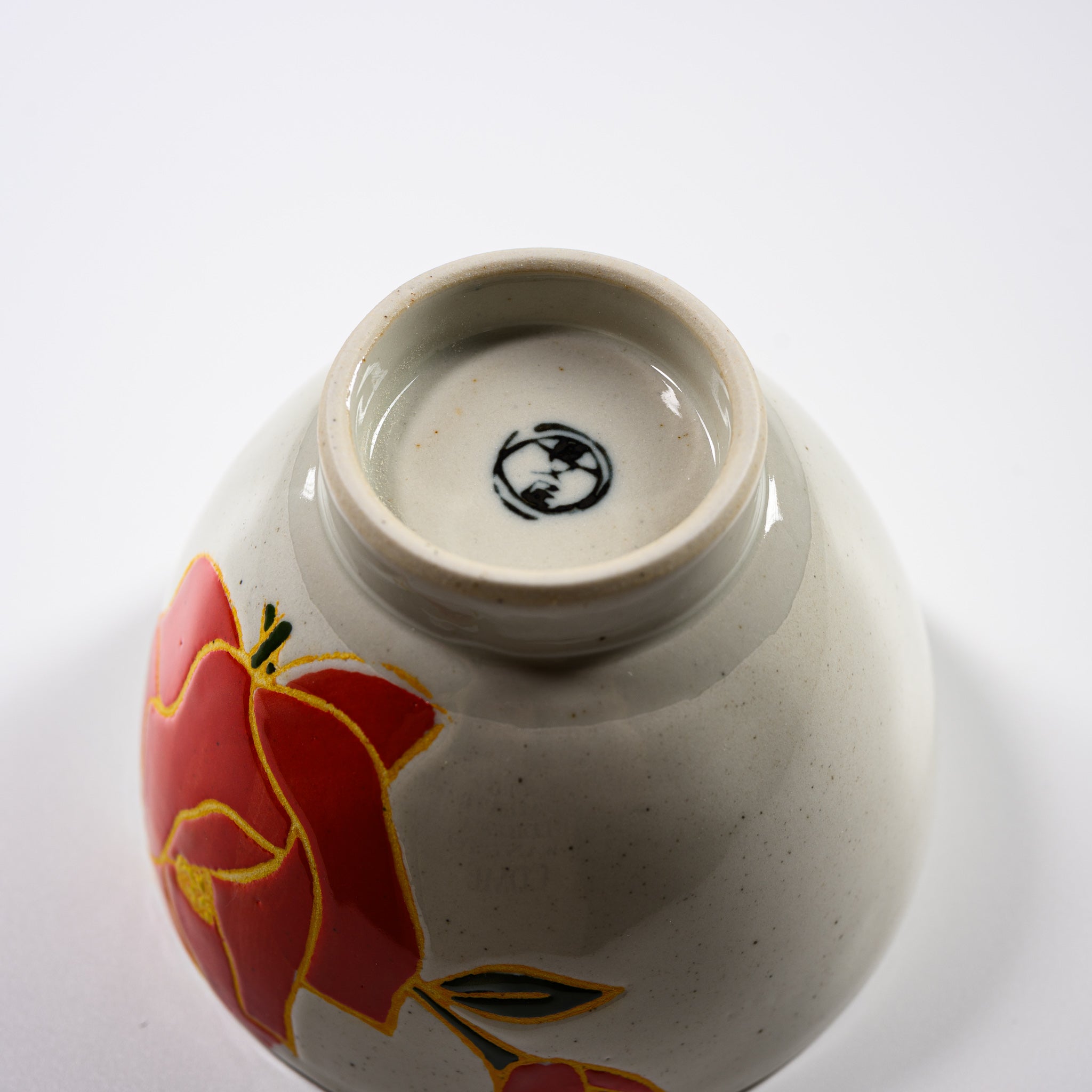 Premium Hasami Ware Rice Bowl - May Rose / HASAYAKI Porcelain Tea Bowl - Handcrafted in Japan - Elegant Dining & Tea Ceremony Use