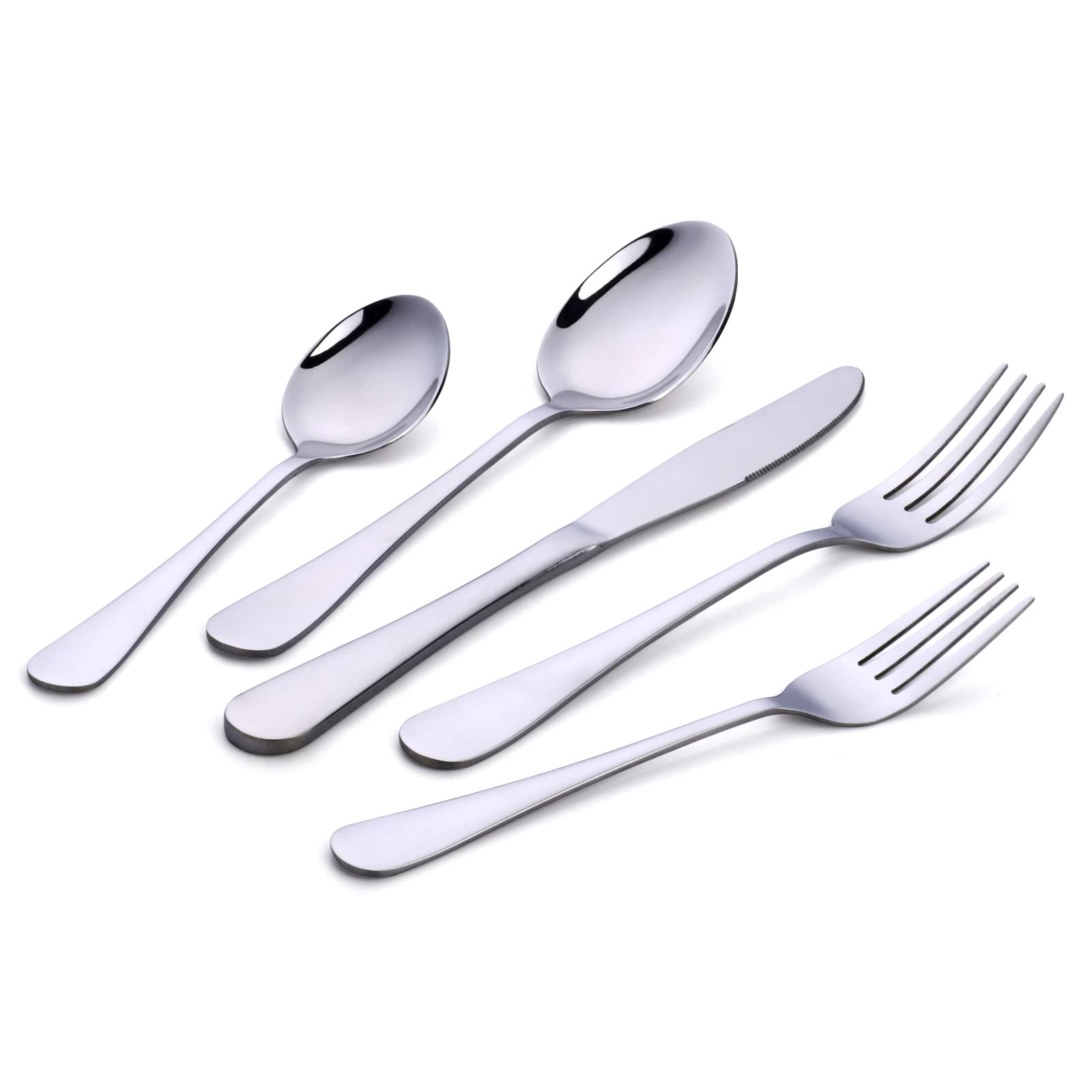 20-Piece Stainless Steel Flatware Set - Modern Elegant Farmhouse Silverware, Reusable Cutlery for Dining | Perfect for Weddings, Restaurants & Everyday Use