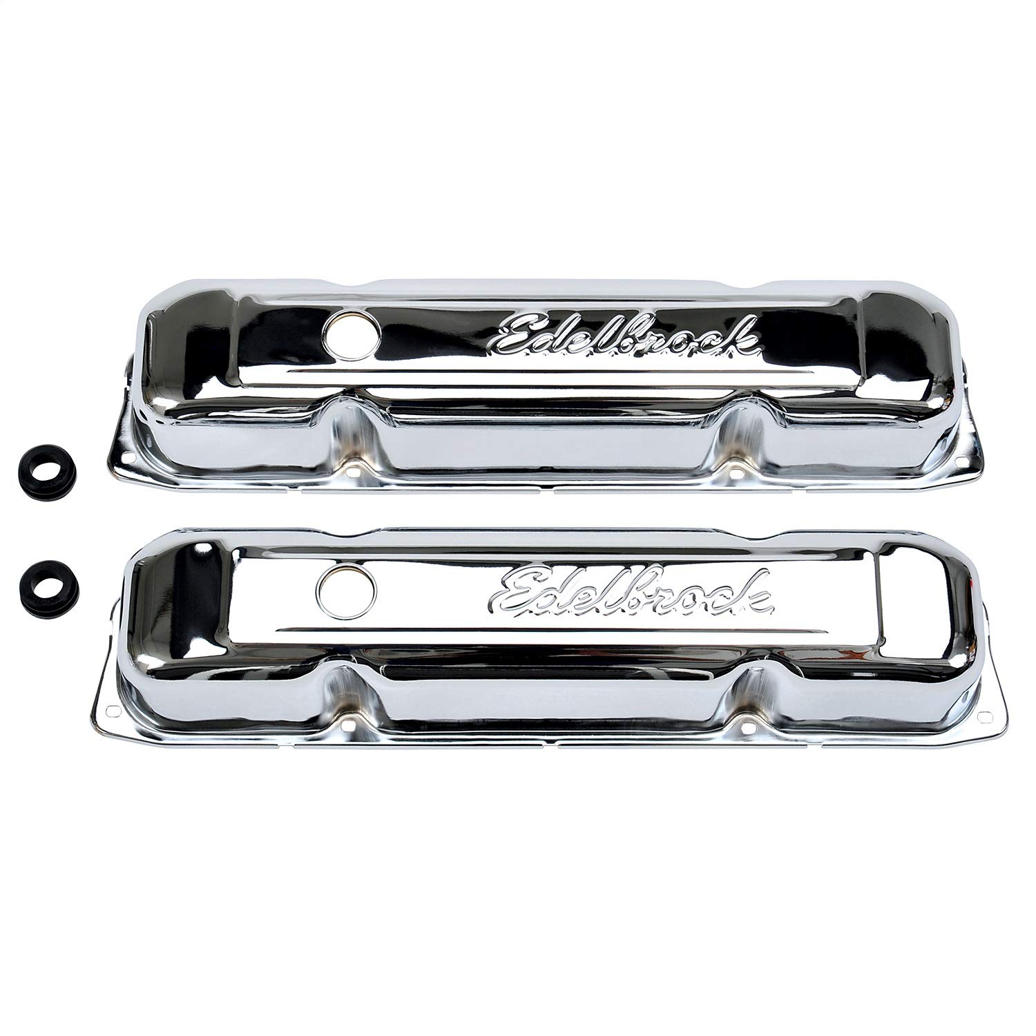 Edelbrock 4491 Signature Series Chrome Valve Cover - High Performance Engine Valve Cover for Chevy, Ford, Dodge - Perfect for Car Restoration & Hot Rod Builds