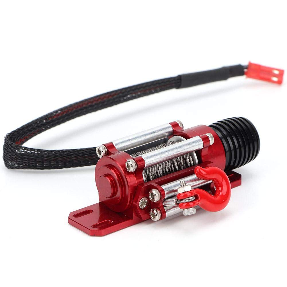Dilwe 12V Electric Winch for RC Cars - Heavy Duty Alloy Winch Compatible with D90, SCX10 1:10 Scale Off-Road Remote Control Vehicles - Perfect for Crawling, Rock Climbing & Trail Adventures