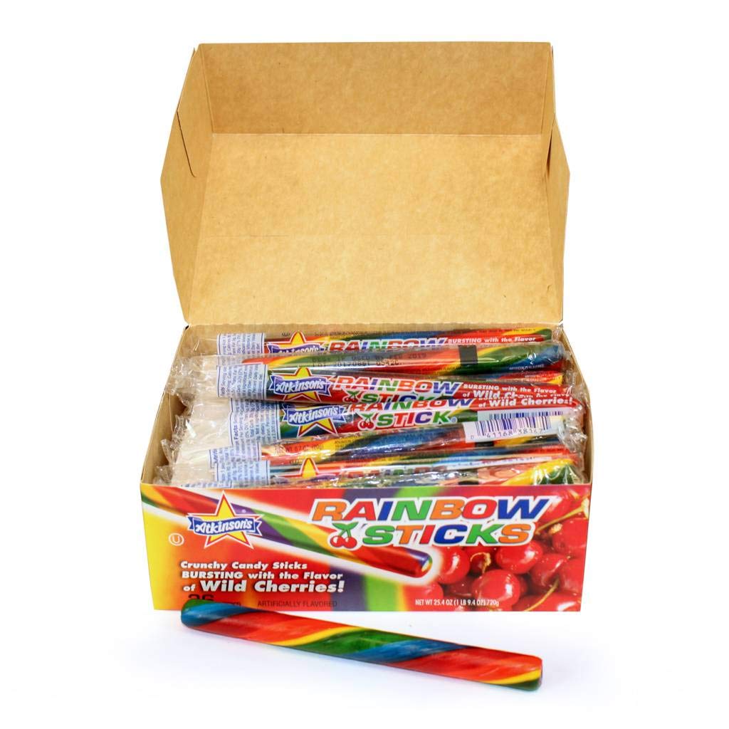 Rainbow Sticks Candy - Bulk Pack of 36 Sticks (12 Packs per Case) - Perfect for Birthday Parties, School Events & Candy Buffets
