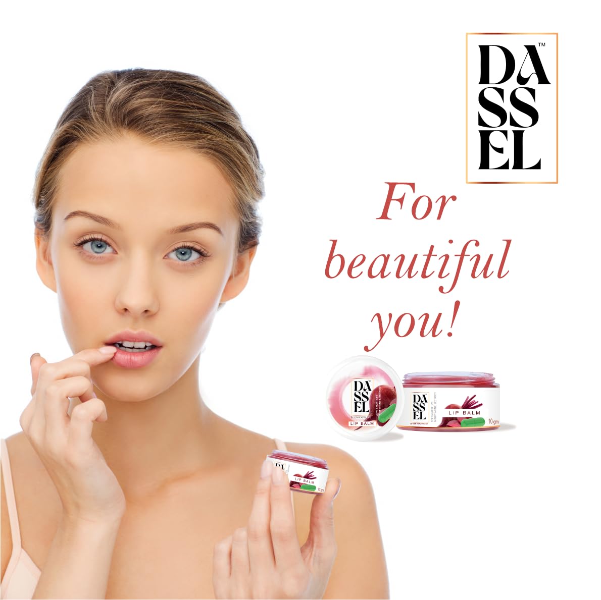 Dassel Beetroot Lip Balm 10g - Natural Moisturizing Lip Care for Dry & Chapped Lips - Vegan, Cruelty-Free - Perfect for Winter, Travel & Daily Hydration