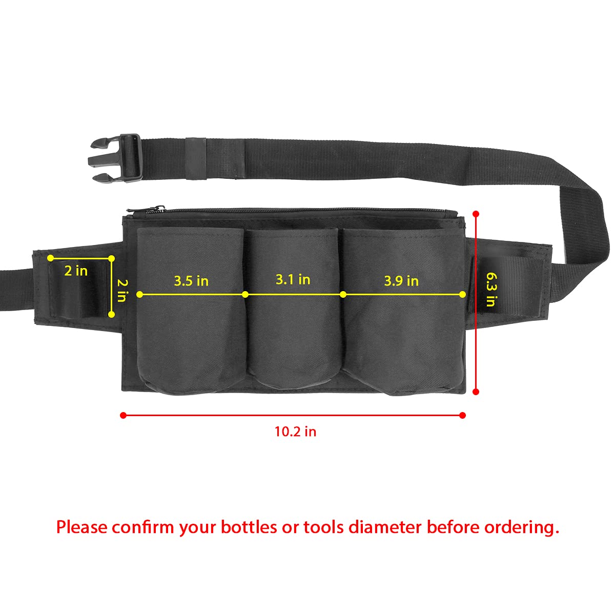 Heavy Duty Tool Pouch Waist Belt - Adjustable Work Apron with Bottle Holster for Janitors, Custodians & Housekeepers | Perfect for Cleaning, Maintenance & DIY Projects