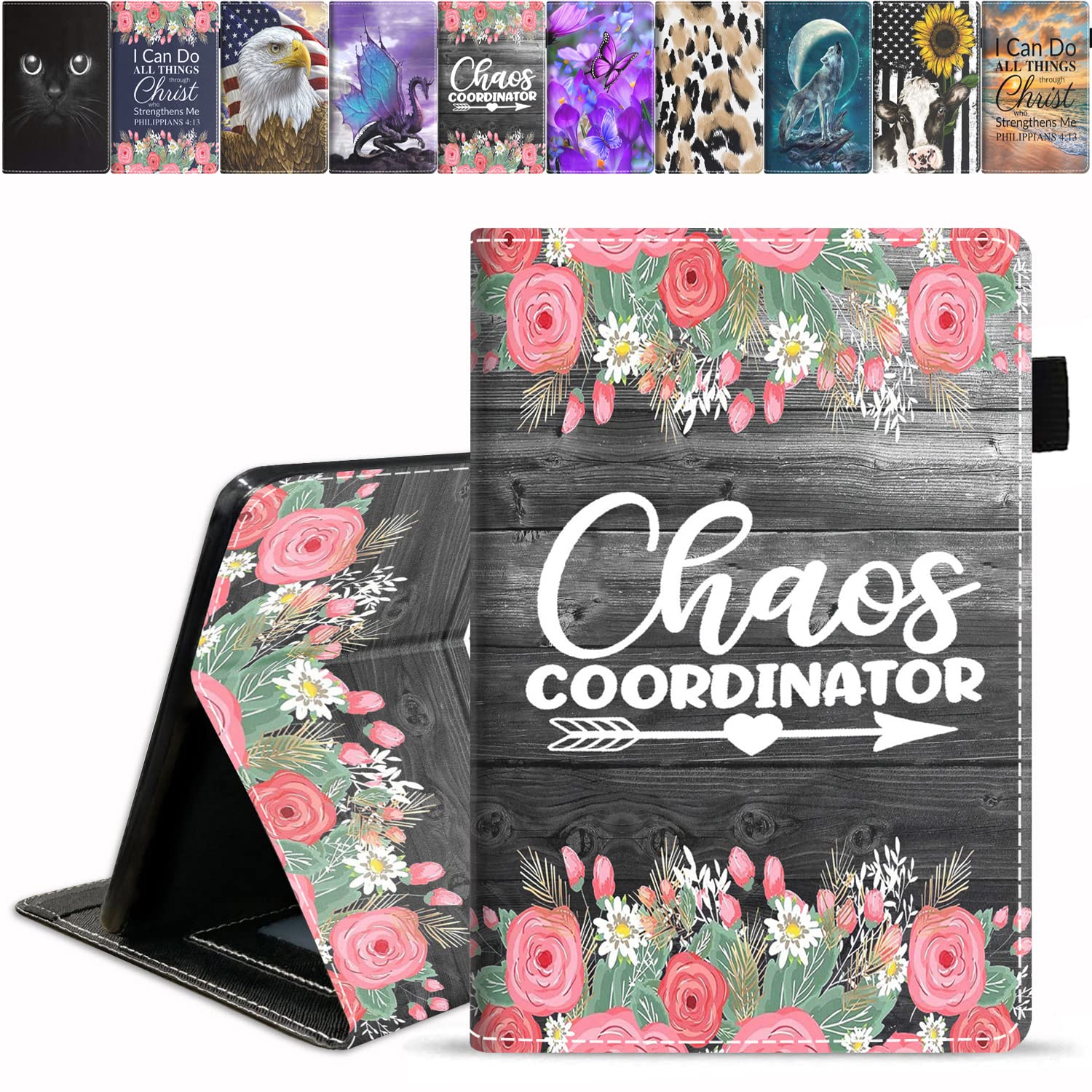 Premium PU Leather Case for All-New Kindle Fire HD 10/Fire HD 10 Plus Tablet (11th Gen, 2021) - Protective Cover with Card Slot & Pencil Holder - Perfect for Work, Travel, and Everyday Use