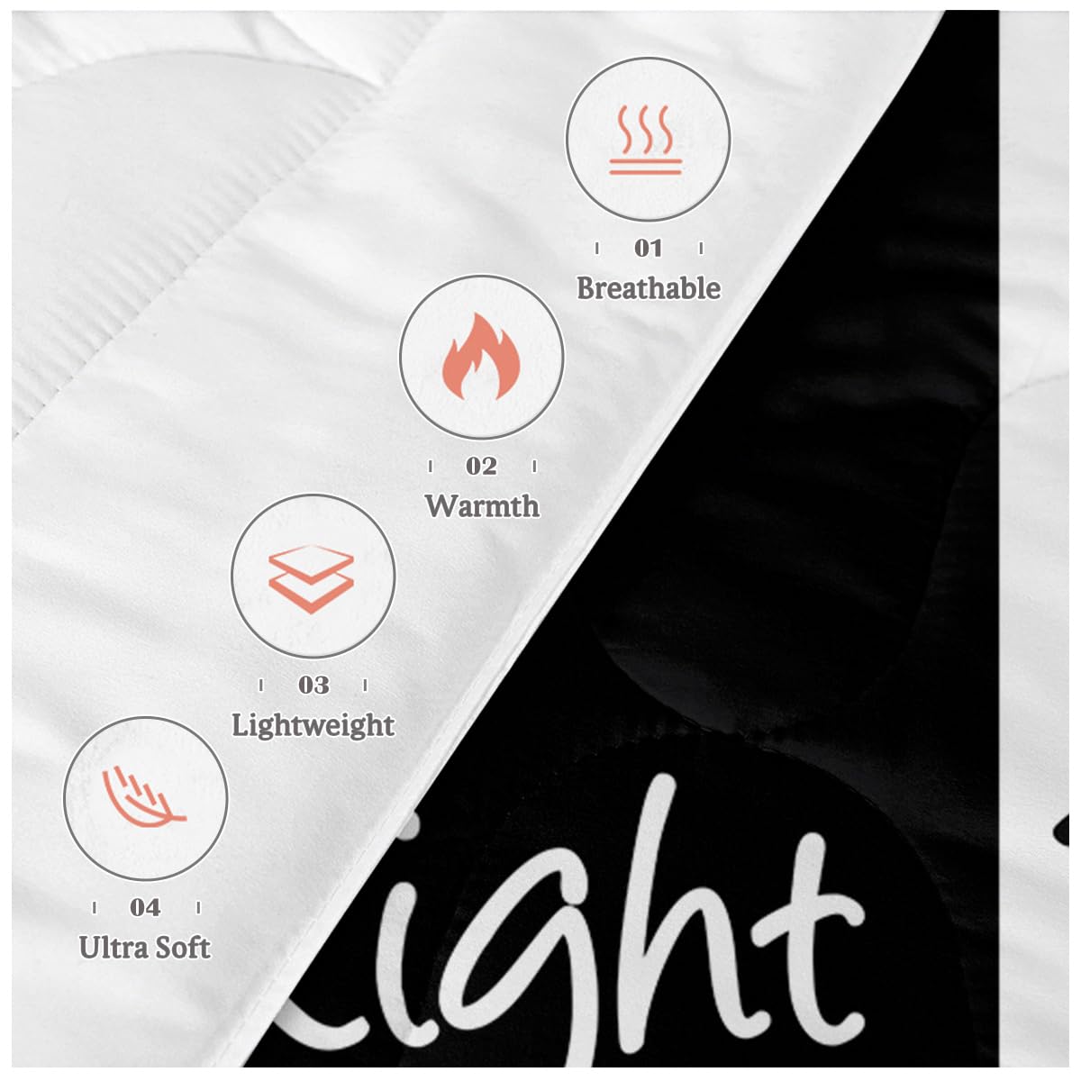 Sleepwish Black & White Queen Comforter Set - Funny Mr. Right & Mrs. Always Right Design with Lip & Beard Print - 4 Piece Bedding Set for Couples - Perfect for Anniversary Gifts & Romantic Bedroom Decor