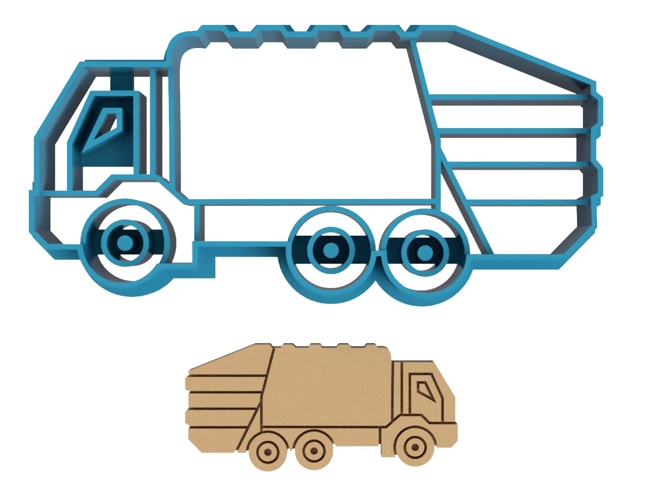 Blue 5-Inch Garbage Truck Cookie Cutter for Sugar Cookies, Fondant, Clay - Perfect for Kids' Baking, DIY Crafts & Themed Parties