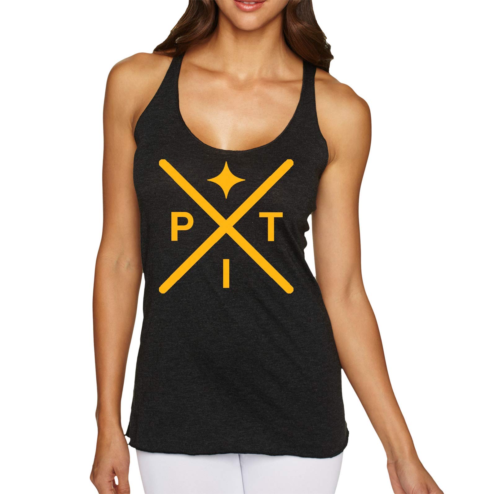Pittsburgh Pit Compass Tank Top for Women - America's Finest Soft & Comfortable Apparel - Perfect for Gym, Yoga & Casual Wear
