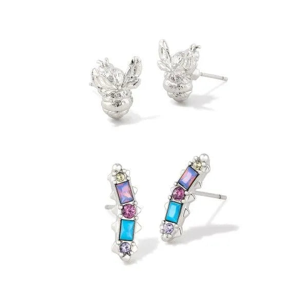 Pastel Mix Devin Crystal Stud Earrings Set - Elegant & Dainty Jewelry for Women, Perfect for Parties, Weddings & Everyday Wear