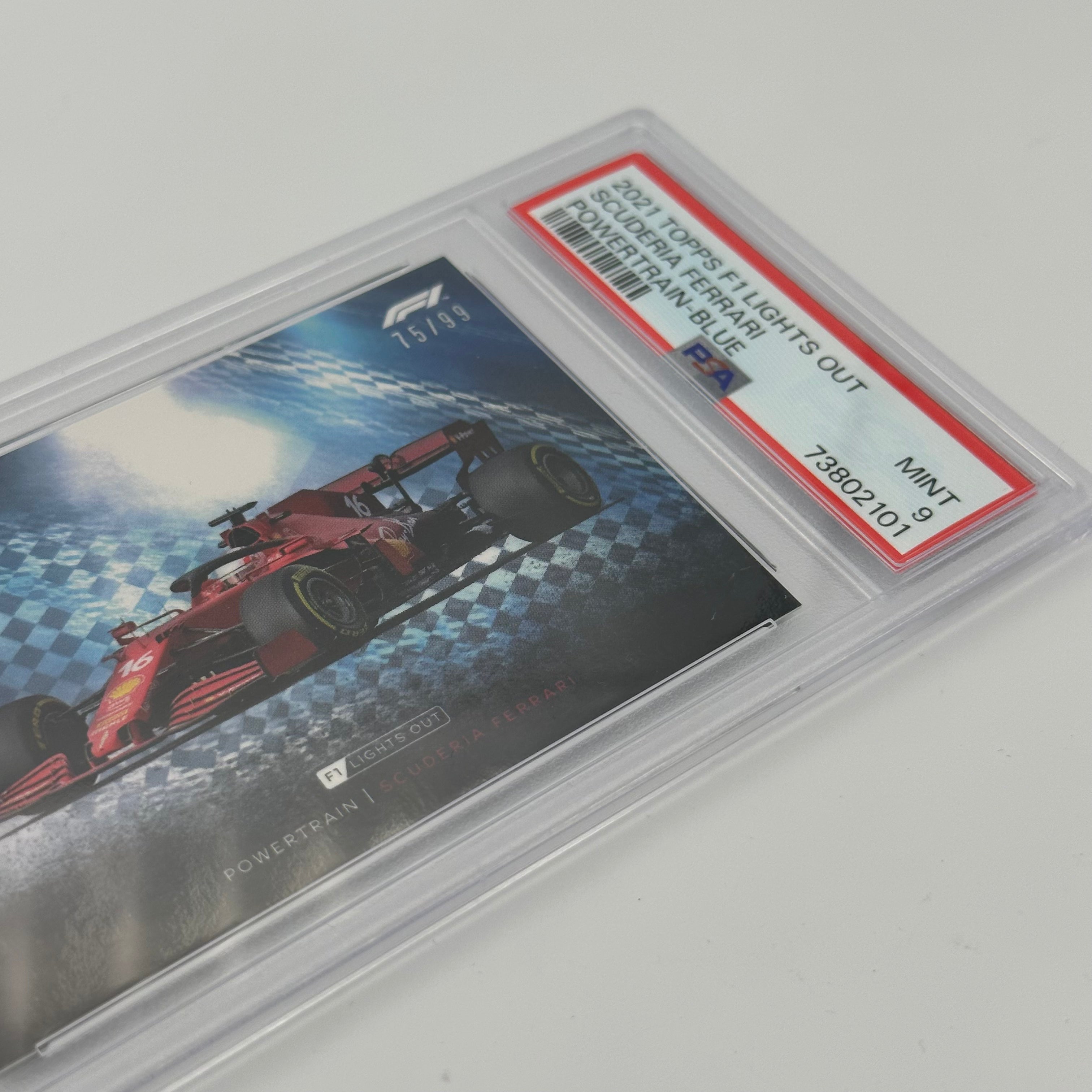 PSA 9 Graded 75/99 Scuderia Ferrari Powertrain Blue Trading Card - Perfect for Collectors, Racing Fans & Investment Portfolios
