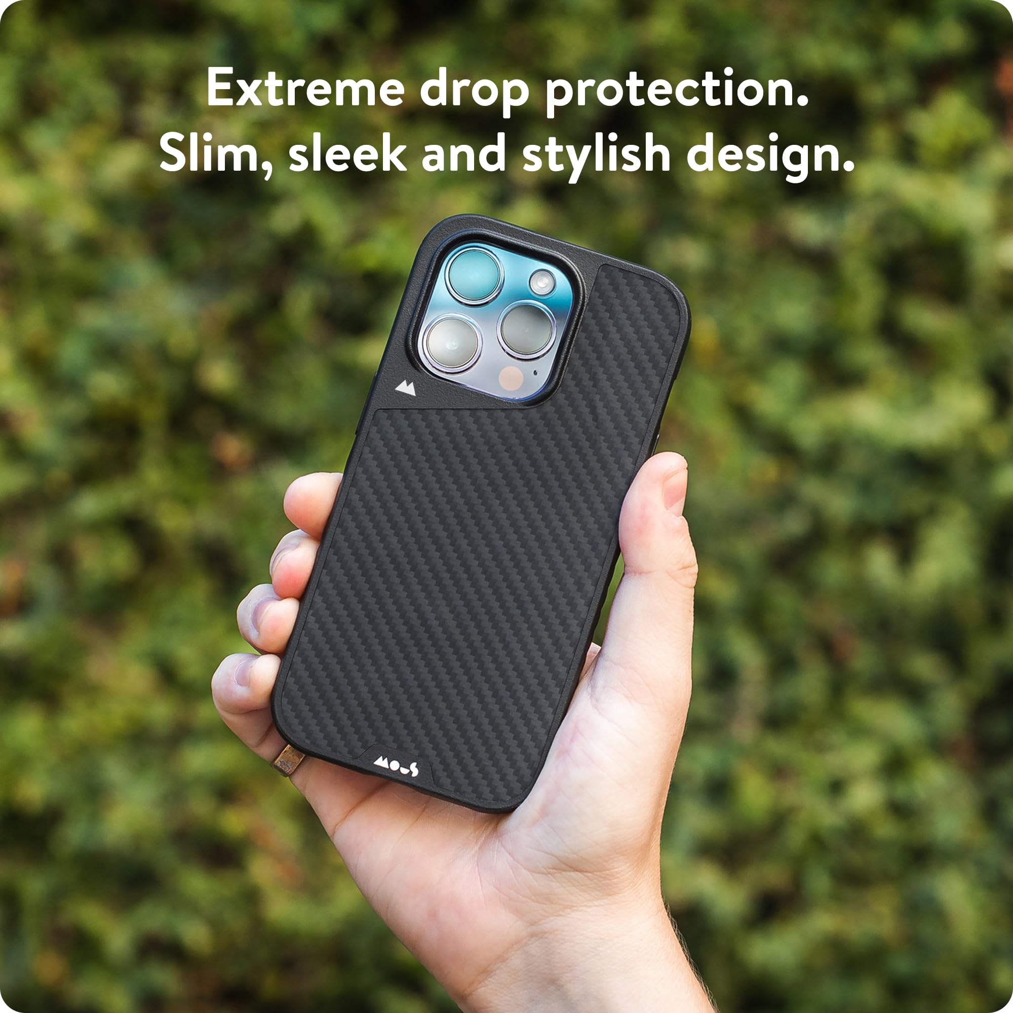 Mous Limitless 5.0 Carbon Fiber Case for iPhone 15 Pro Max | MagSafe Compatible | Shockproof Protective Cover | Perfect for Outdoor Adventures & Daily Protection