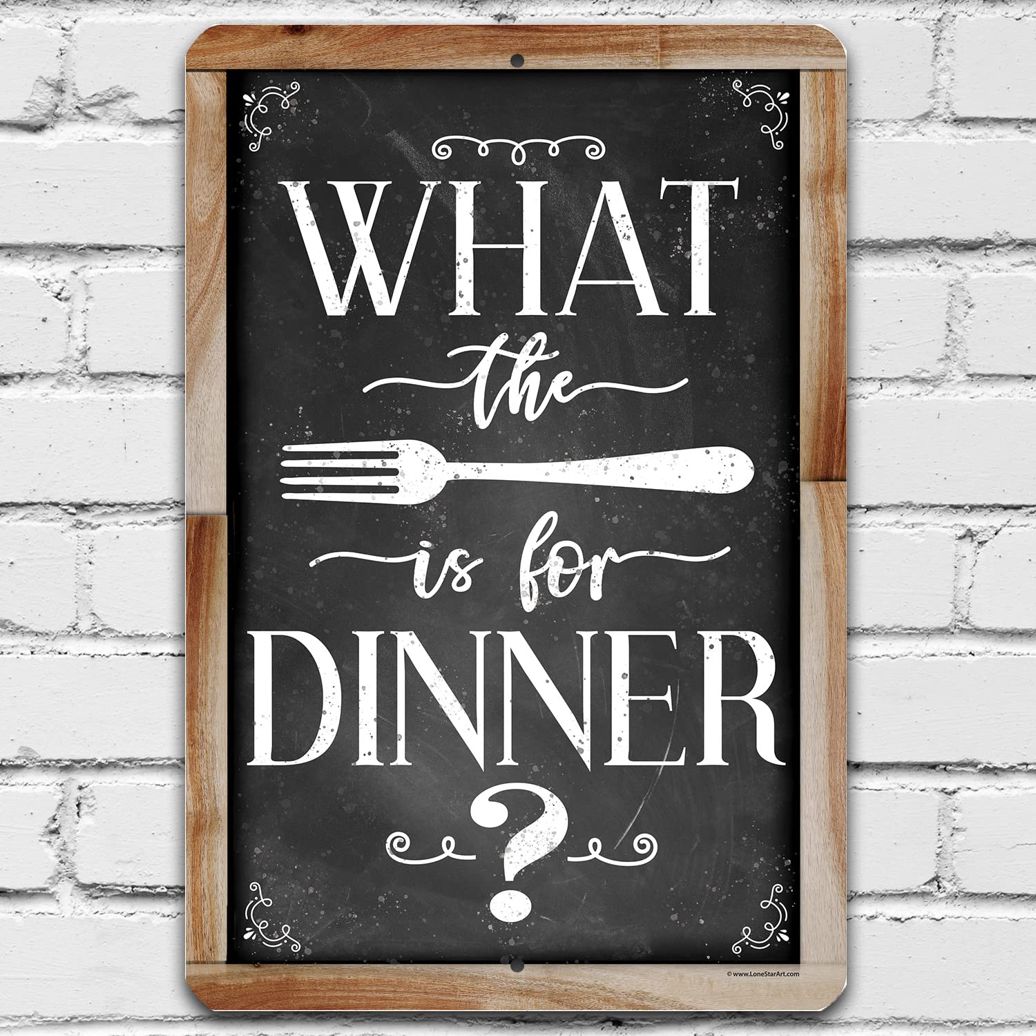 What The Fork - Vintage Rustic Metal Kitchen Wall Sign for Indoor & Outdoor Decor - Farmhouse Kitchen Accessories & Wall Art - Perfect for Home, Cafe, or Restaurant Decor