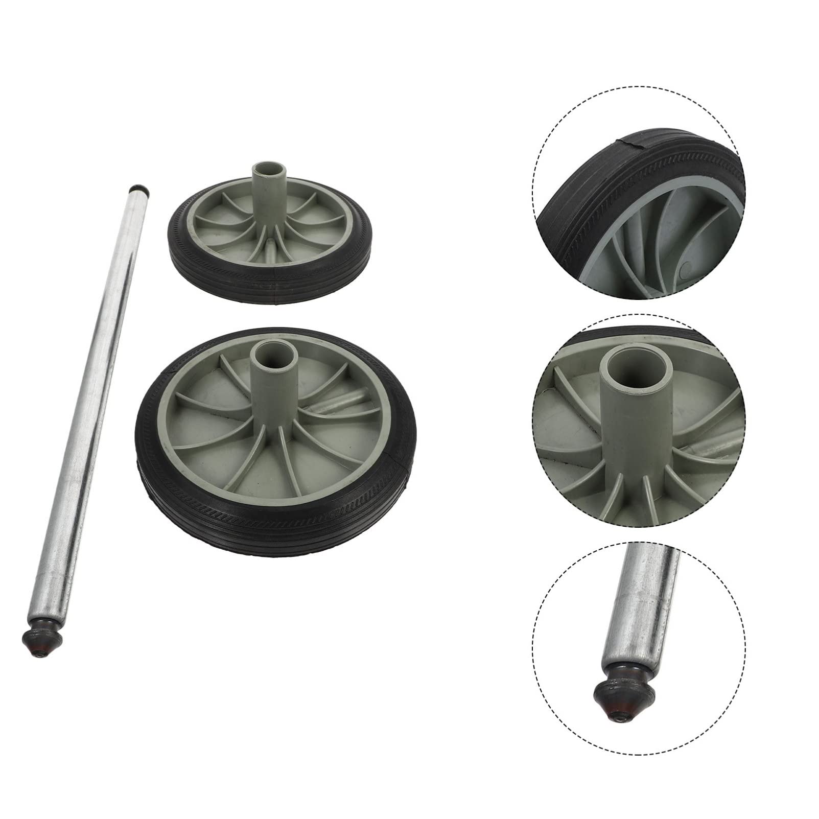 Yardwe Replacement Trash Can Wheels - Hollow Shaft Rubber Garbage Bin Casters for Outdoor Garden, Street & Patio Use - Durable Waste Bin Wheel Parts for Easy Mobility