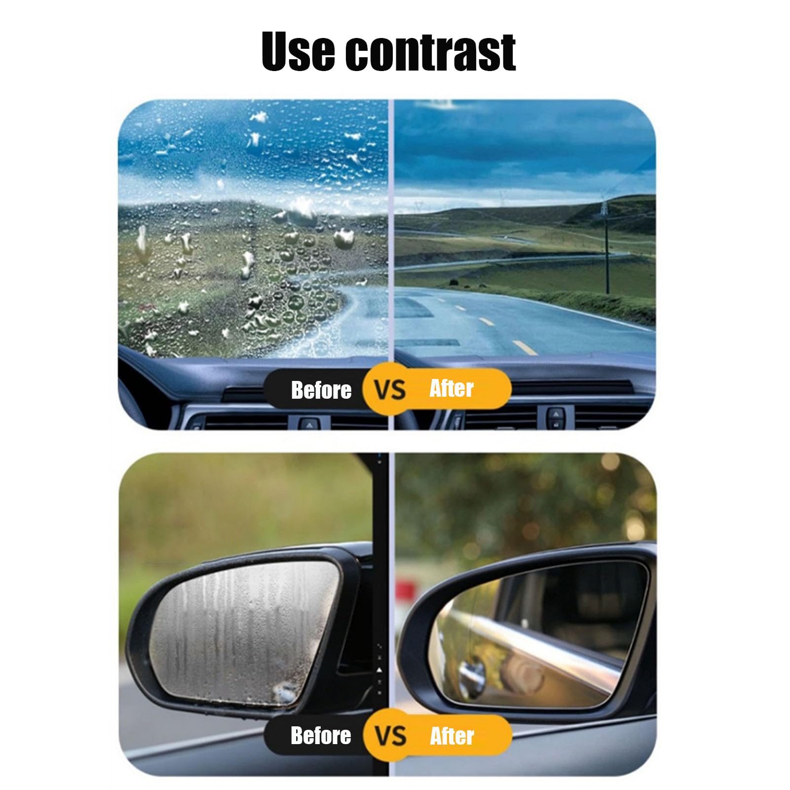 Avoxz 2-in-1 Glass & Windshield Cleaner - Professional Oil Film Remover for Car Windows - Automotive Glass Cleaning Brush with Scraper - Perfect for Windshield Stains, Home Windows & Mirrors (1 Set)