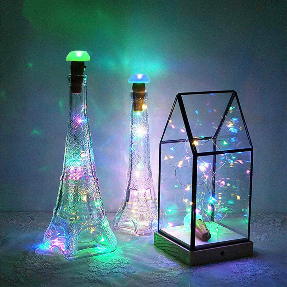 Uonlytech Solar Powered LED Wine Bottle Lights with Cork - 6 Pack Copper Wire Fairy String Lights for Christmas, Wedding, Party & Home Decor - Outdoor & Indoor Use