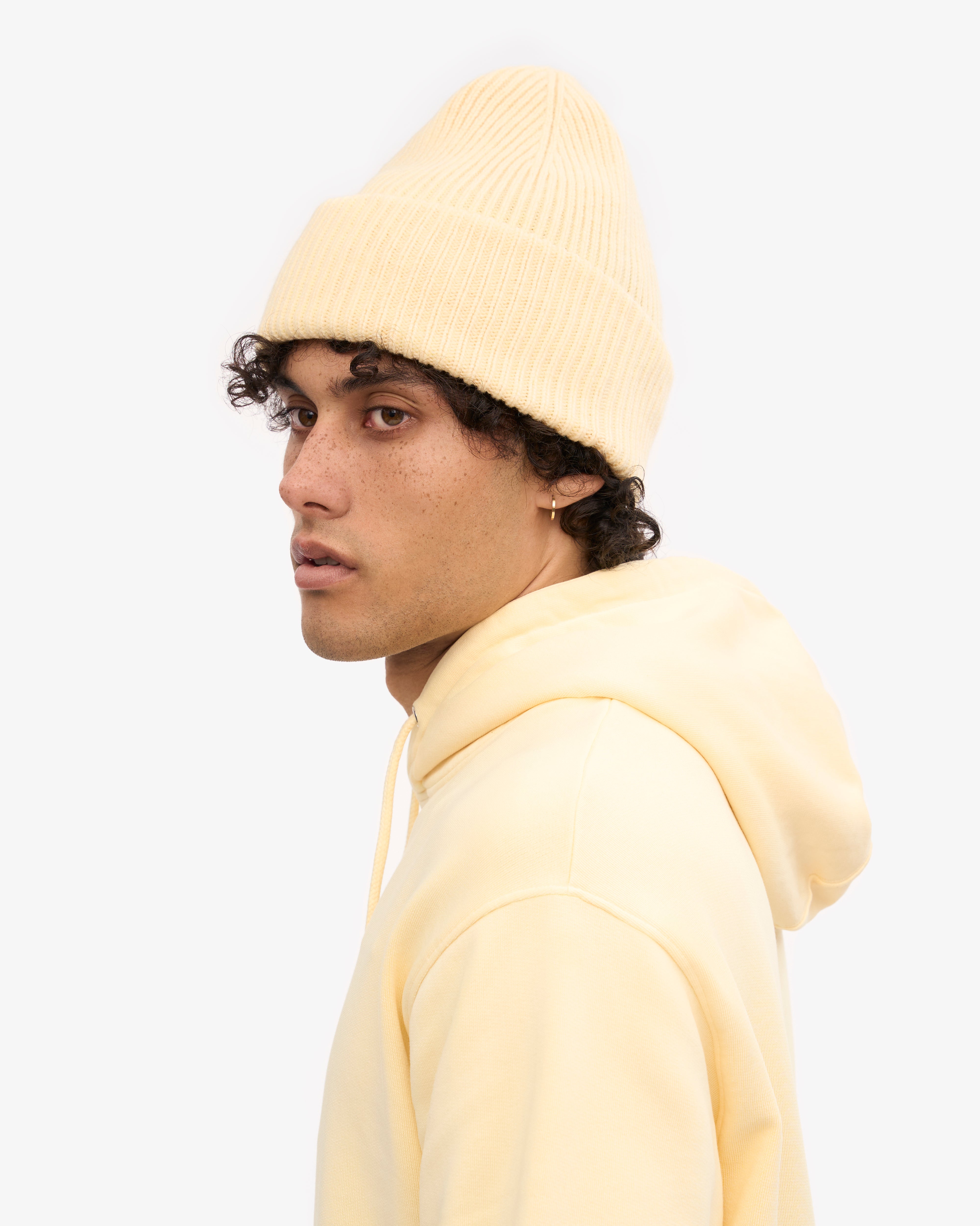 Premium Merino Wool Beanie - Soft Yellow Winter Hat for Men & Women - Warm & Cozy for Outdoor Activities, Skiing, Hiking & Cold Weather
