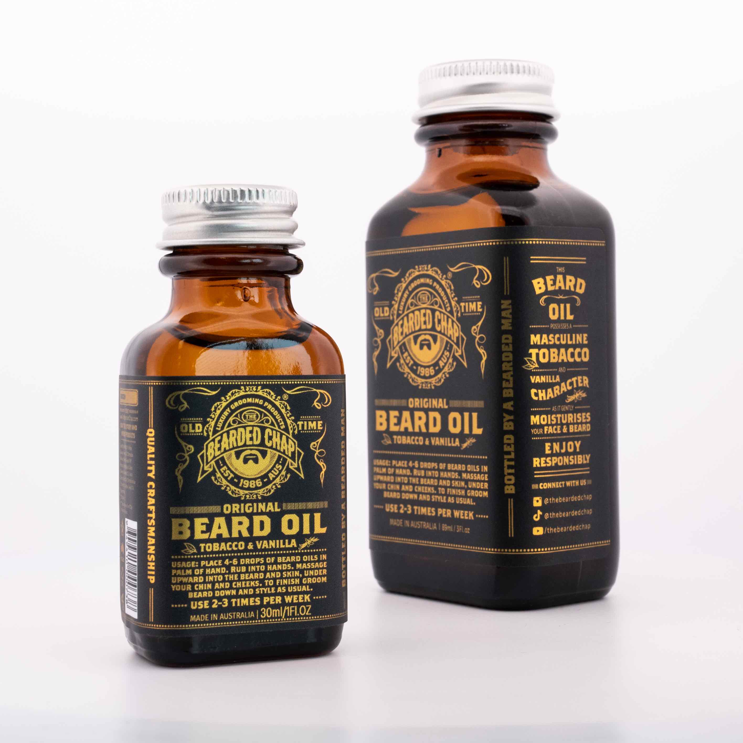 Premium Tobacco & Vanilla Beard Oil for Men - Natural Conditioning & Grooming - Perfect for Daily Use & Styling