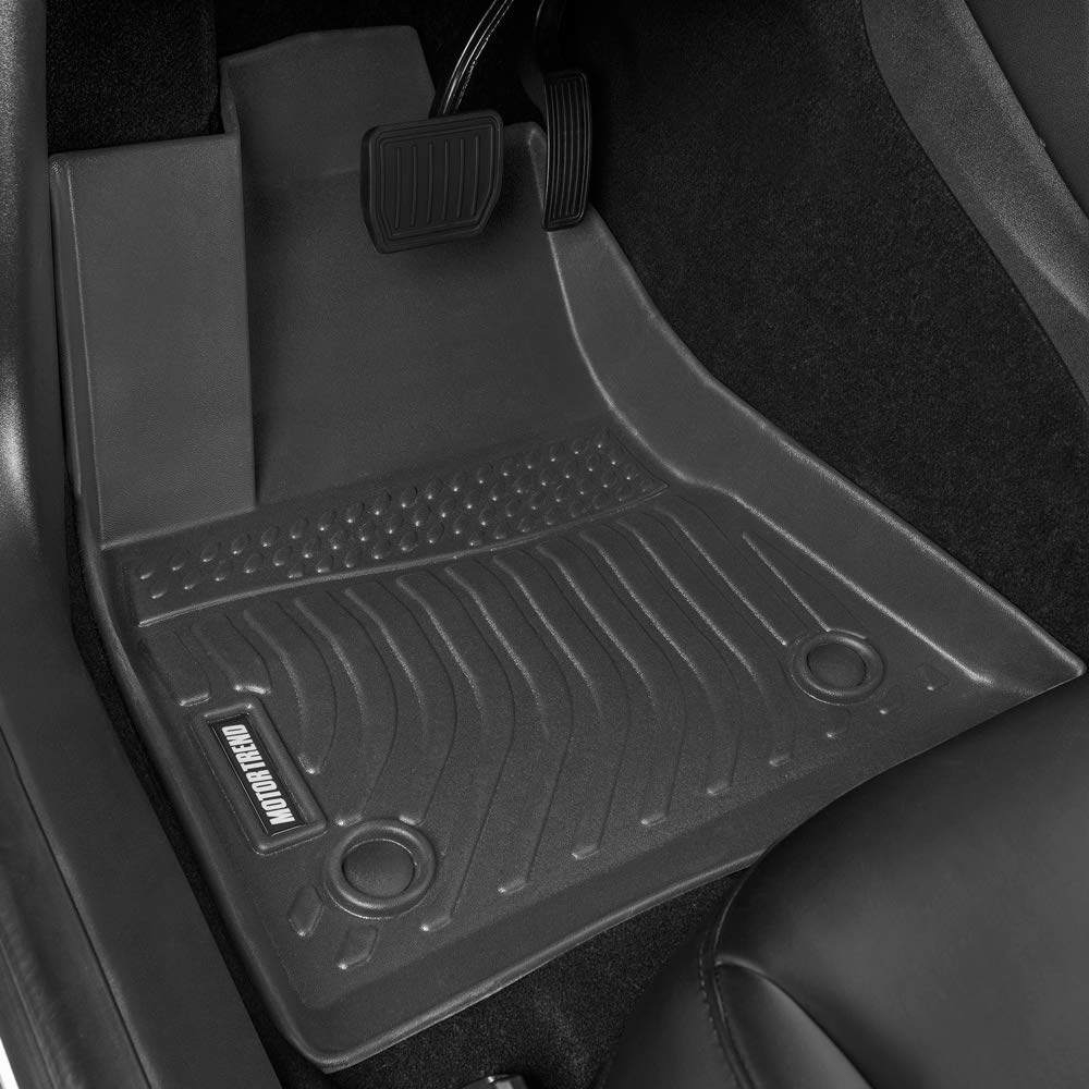 Premium 3D Contour Fit All-Weather Floor Mats for 2017-2024 Tesla Model 3 - Front & Rear Custom Liners | Odorless, Heavy Duty Protection | Perfect for Daily Commute, Road Trips & Extreme Weather Conditions