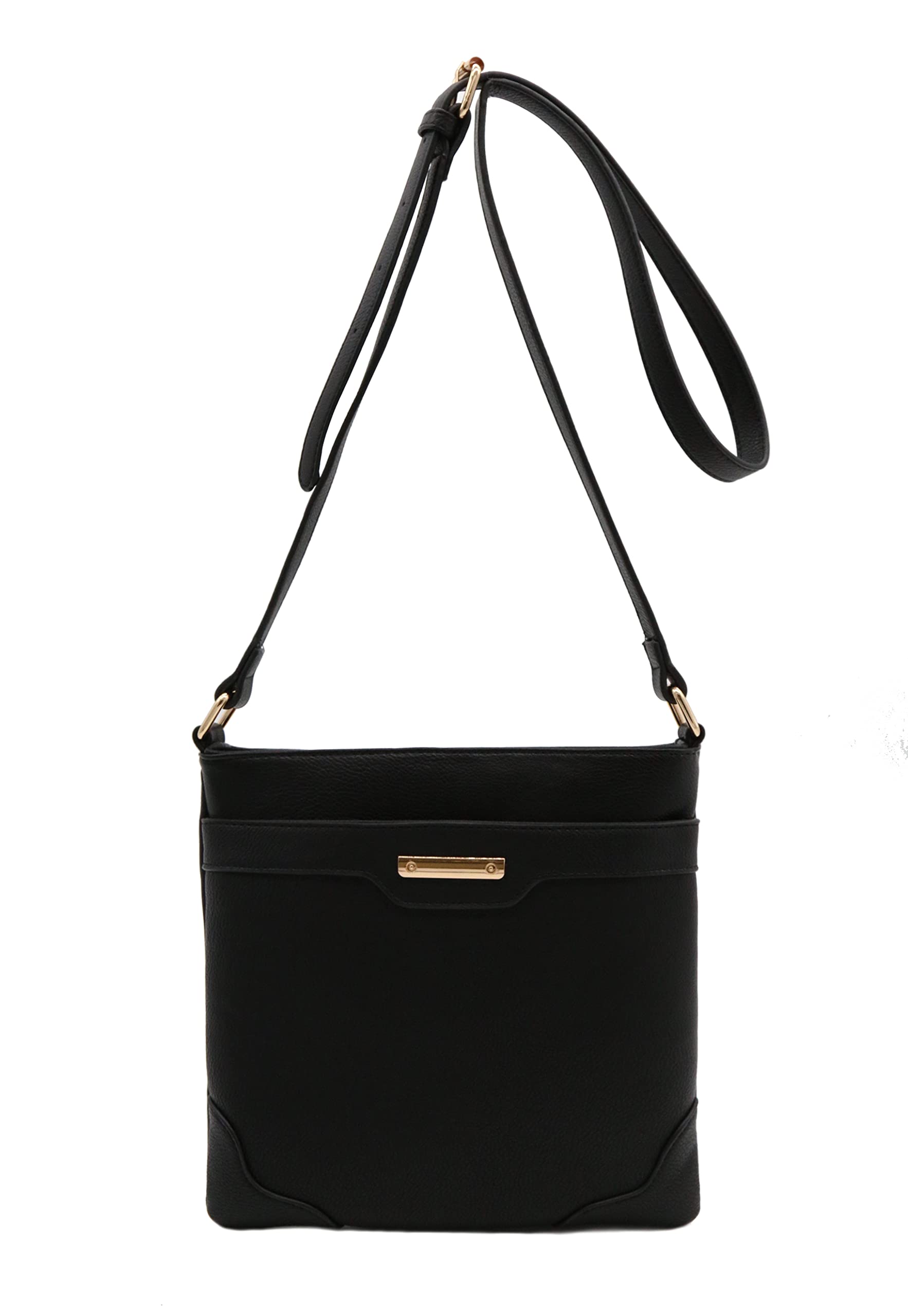 Stylish Medium Crossbody Bag for Women - Solid Color Modern Classic Purse with Gold Plate Hardware - Perfect for Work, Travel & Everyday Use