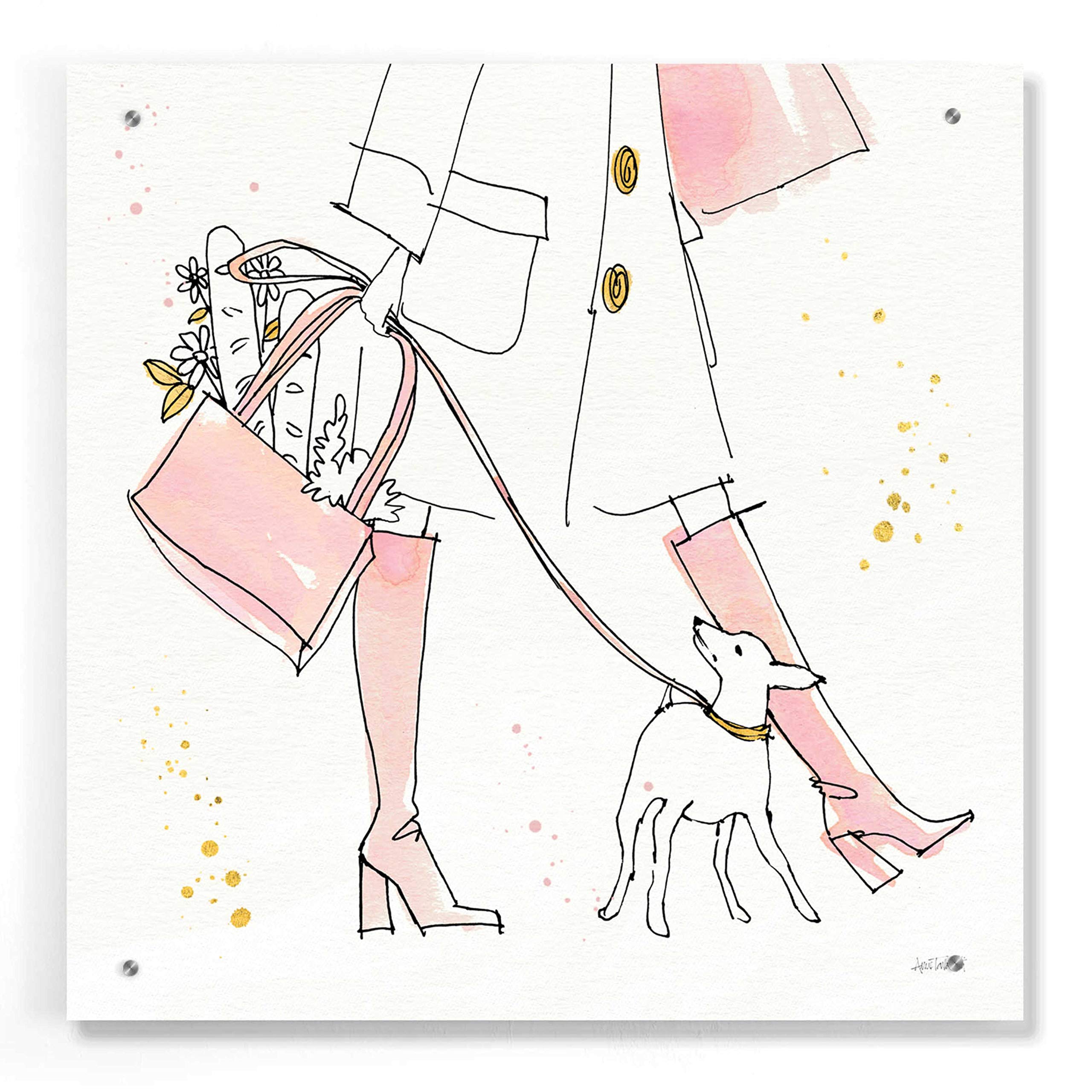 Epic Art 'Fashion Feet I' by Ann Tavoletti - 24x24 Inch Acrylic Glass Wall Decor, Modern Home & Office Artwork - Perfect for Living Room, Bedroom or Gallery Display
