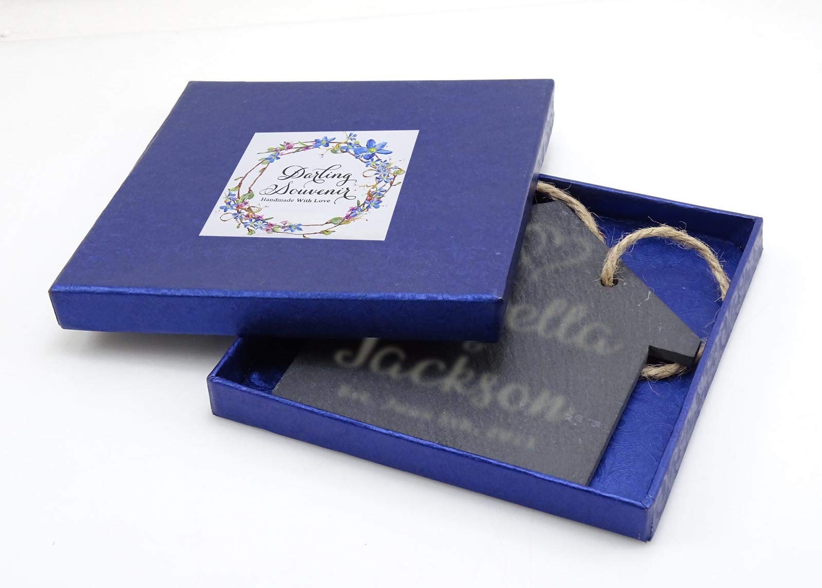 Personalized 'Home Sweet Home' Engraved Slate Christmas Ornament - Custom Housewarming Gift with Hanging String | Perfect for Holiday Decor, New Home Gifts & Memory Keepsakes