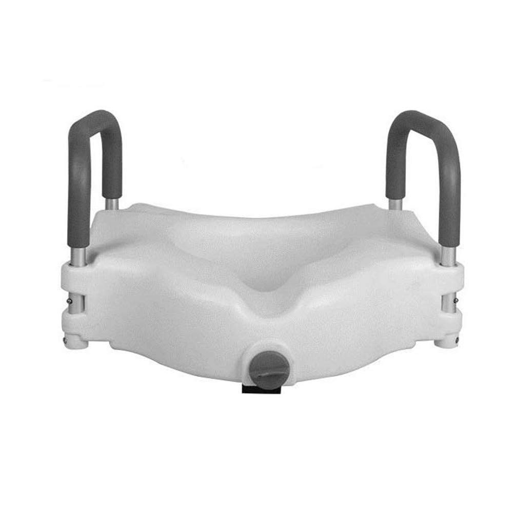 ZJDU Toilet Safety Rail - 12CM Portable Elevated Riser with Padded Handles - Elongated & Standard Commode Lifter for Elderly & Disabled - Bathroom Safety Extender for Seniors & Mobility Assistance - Perfect for Home Care & Hospital Use