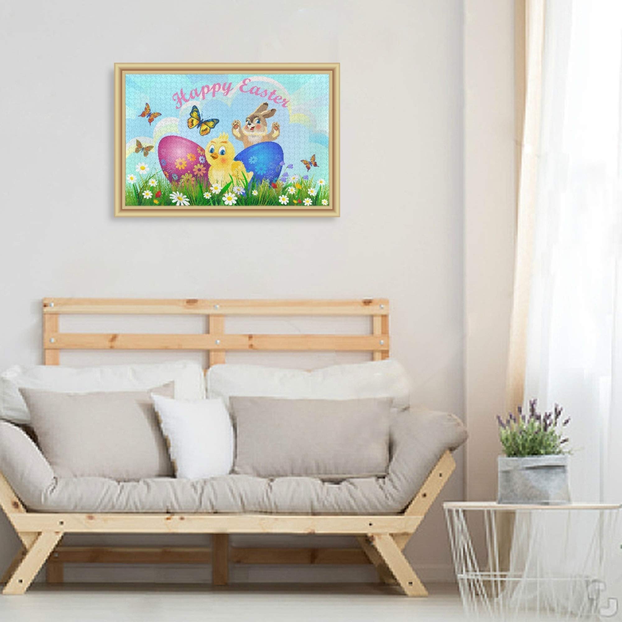 Easter Jigsaw Puzzle 1000 Pieces for Kids & Adults - Cute Bunny, Chick & Eggs Design - Fun Family Game for Easter Celebrations & Holiday Activities