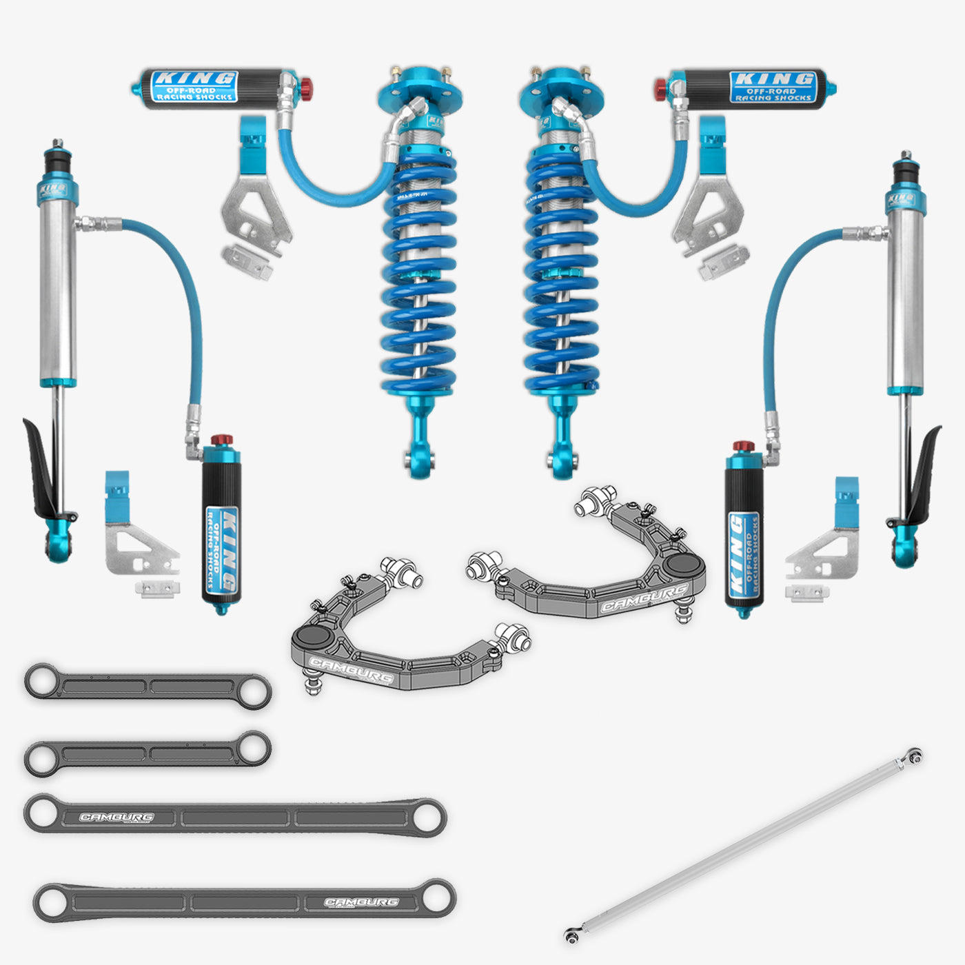 Toyota Tundra King 2.5 RR Coilovers & Rear Shocks with Upper Arms & Trailing Arm Combo Kit for 2022-2025 Models - Off-Road Suspension Upgrade for Enhanced Performance & Durability