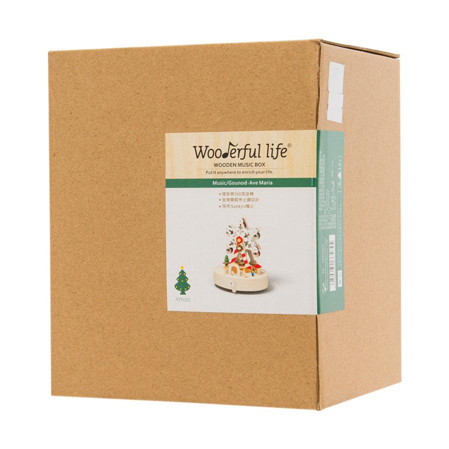 WOODERFUL LIFE Christmas Ferris Wheel Musical Snow Globe - Handmade Wooden Holiday Decor with Rotating Carousel & Festive Music - Perfect for Christmas Tree Ornaments, Gift Giving & Home Decoration