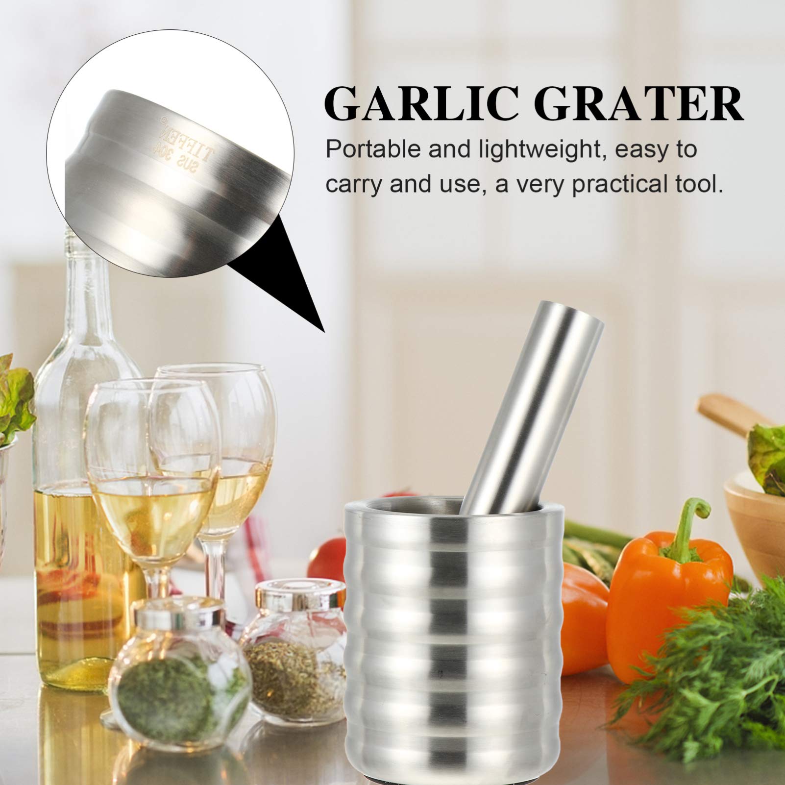 Premium Stainless Steel Garlic Press & Grinder - Heavy Duty Ginger Mincer, Garlic Crusher & Chopper for Kitchen - Perfect for Cooking, Baking, Salad Dressing & Meal Prep