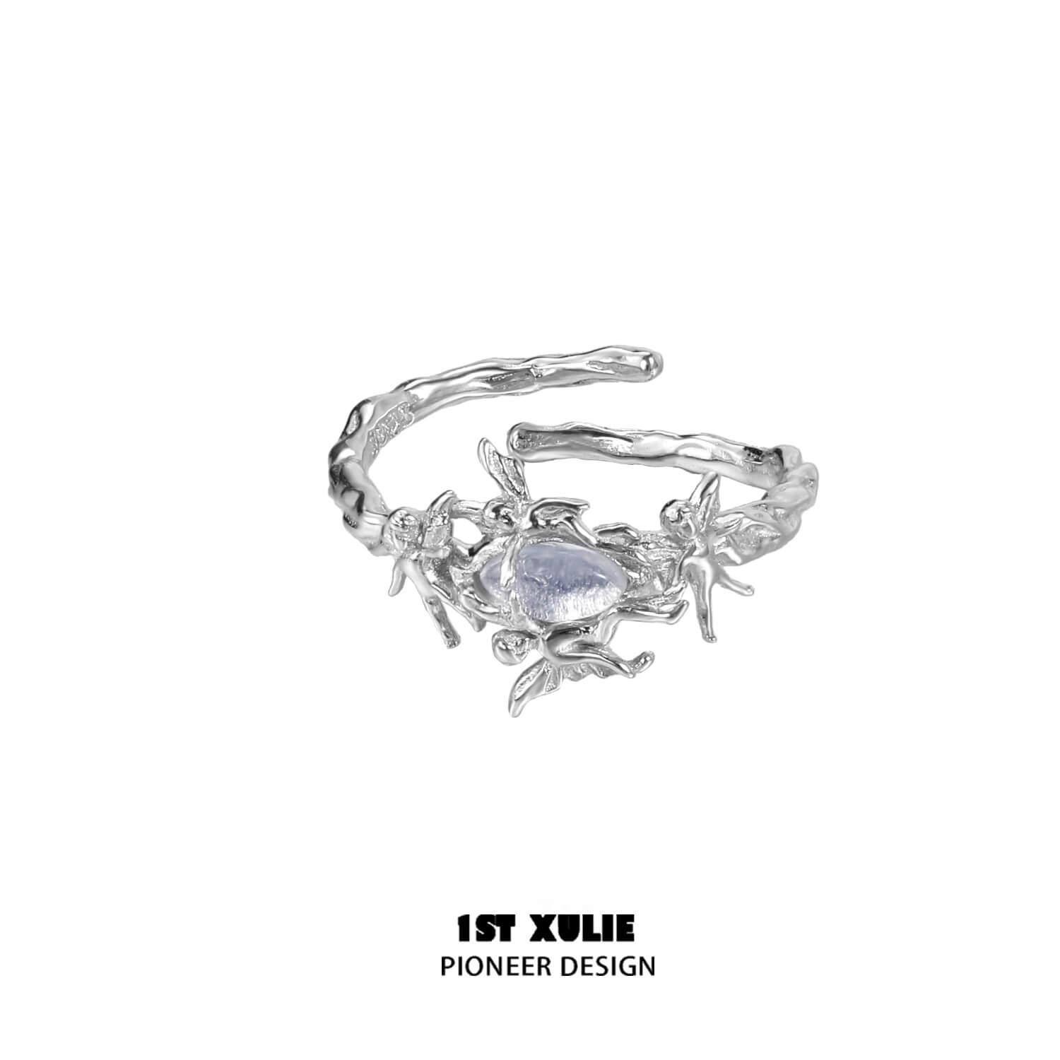 Blue Sky S925 Sterling Silver Opal Genie Rings for Women - Elegant Bohemian Jewelry Gift for Birthday, Anniversary & Special Occasions | Perfect for Boho Fashion, Party Wear & Everyday Accessories