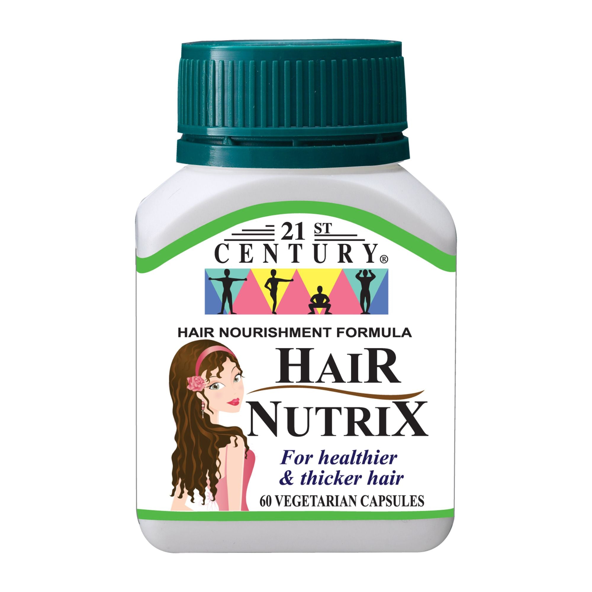 21ST CENTURY Hair Nutrix 60 Vegetarian Capsules - Hair Growth Supplement with Biotin & Vitamins for Stronger, Healthier Hair - Perfect for Men & Women for Daily Hair Care Routine