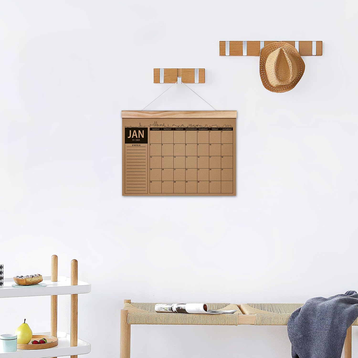 2025-2026 Wall Calendar | January 2025 to June 2026 Monthly Planner | 18-Month Thick Kraft Paper Hanging Organizer for Home & Office (8.5