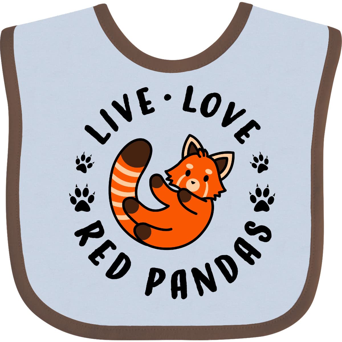 Live Love Red Pandas Baby Bib - Adorable Cute Feeding Bib for Infants & Toddlers - Perfect for Mealtime, Messy Play & Photo Shoots
