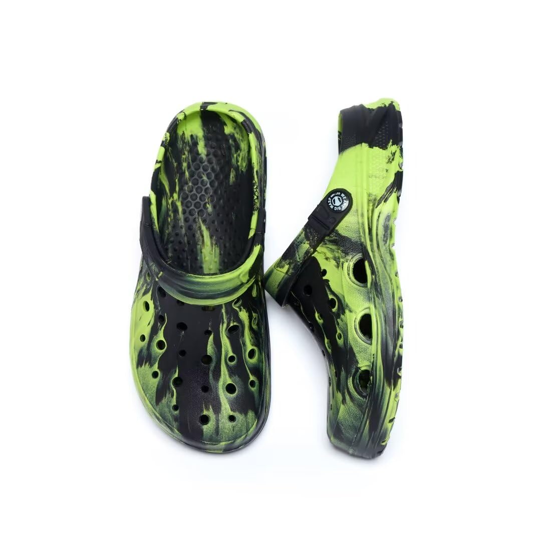 **Kids Boys & Girls Black Camouflage Clogs – Non-Slip Beach Shoes for Children, Classic Marbled Tie-Dye Design – Perfect for Pool, Beach, and Outdoor Play**