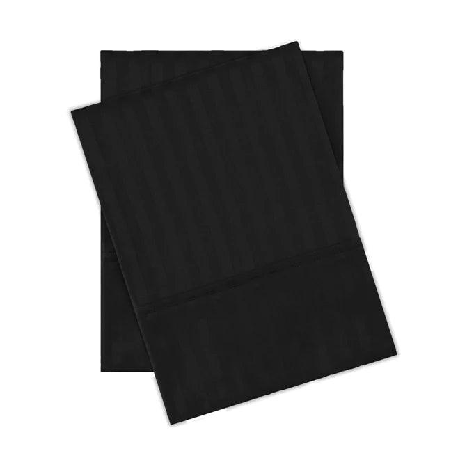 Premium Egyptian Cotton 300 Thread Count Pillowcase Set - 2 Piece Striped Bedding for Luxury Hotels & Home Decor | Soft Breathable Pillow Covers for Ultimate Comfort