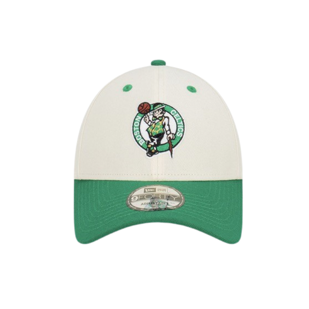 New Era 940 Snapback Two-Tone Championship Boston Celtics White Green Baseball Cap - Perfect for NBA Games, Streetwear & Sports Fans