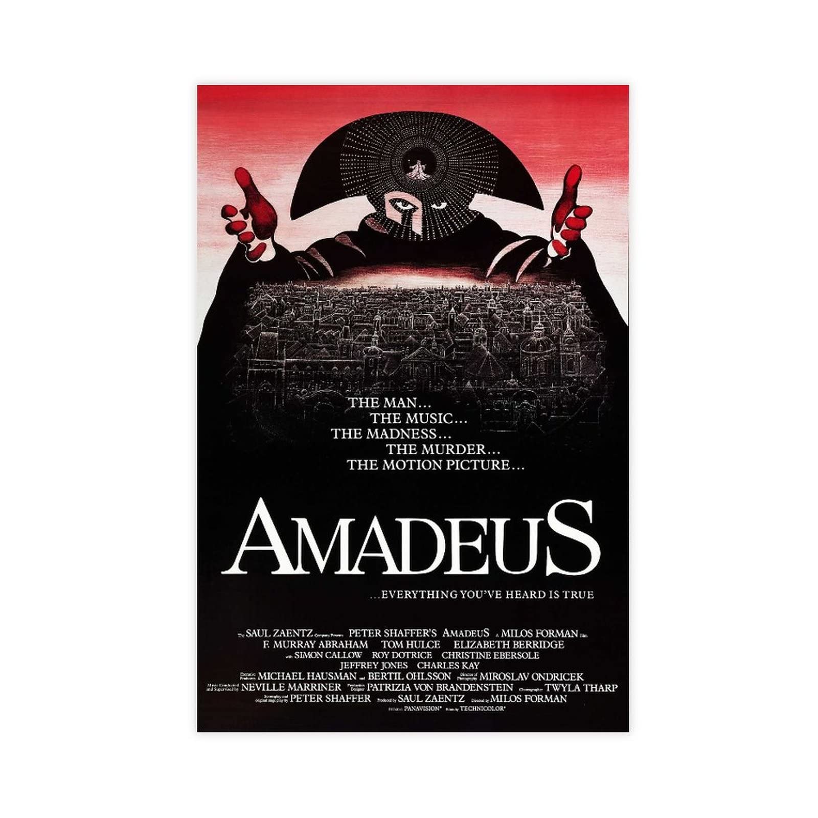 Amadeus Movie Poster Canvas Print - 12x18 Inch (30x45cm) Unframed Wall Art for Bedroom, Office & Home Decor - Perfect Gift for Film Lovers & Music Enthusiasts | Great for Movie Theaters, Studios & Fan Cave Decorations