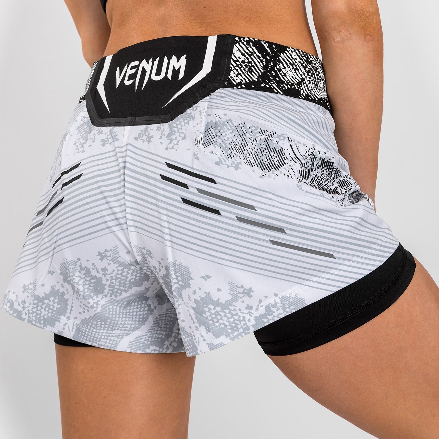 Venum UFC Adrenaline Authentic Women's Fight Shorts - White | MMA Training & Fight Night Apparel for Female Athletes