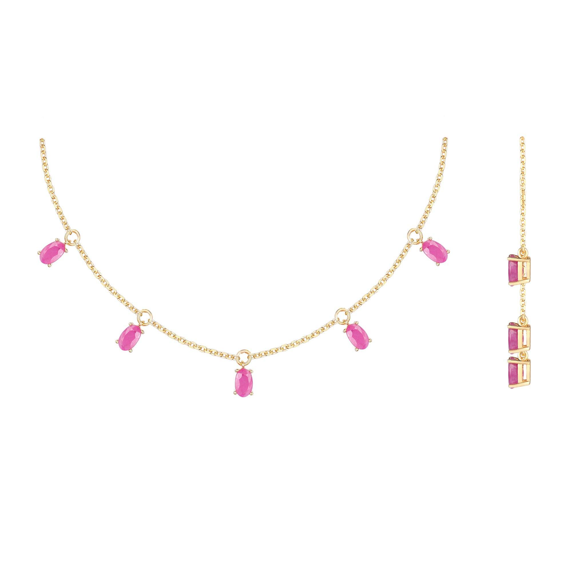 Ruby Layering Necklace for Women - Dainty Gold & Silver Stackable Necklaces Set - Perfect for Layering, Everyday Wear, and Gift Giving