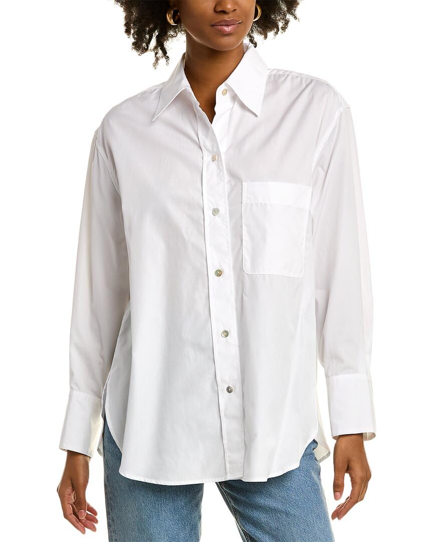 Vince Women's Oversized Long Sleeve Shirt - Soft Cotton Button Down Blouse for Casual & Office Wear | Perfect for Layering, Work & Everyday Outfits