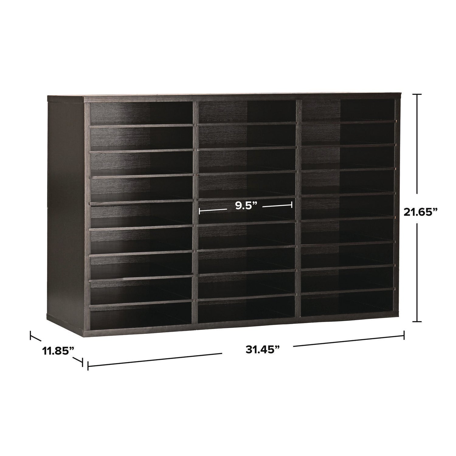 AdirOffice Wooden 27-Section Letter Size Literature Organizer - 31.49