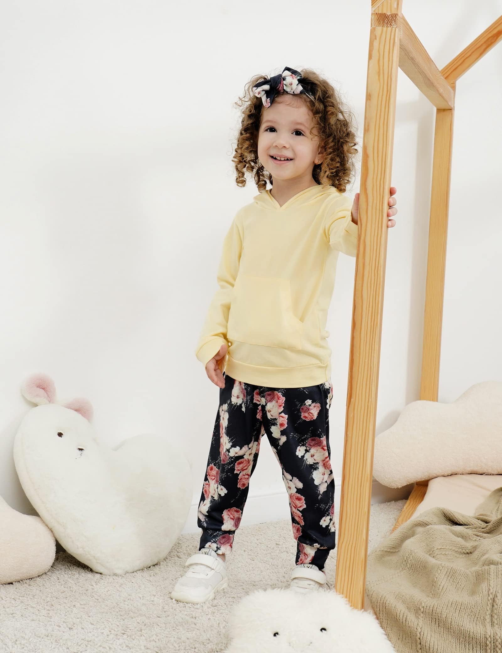 Adorable Baby Girl Outfit - Soft Long Sleeve Sweatshirt & Floral Pants Set | Toddler Fall Clothes for Girls | Perfect for Playdates, Family Photos & Seasonal Outings