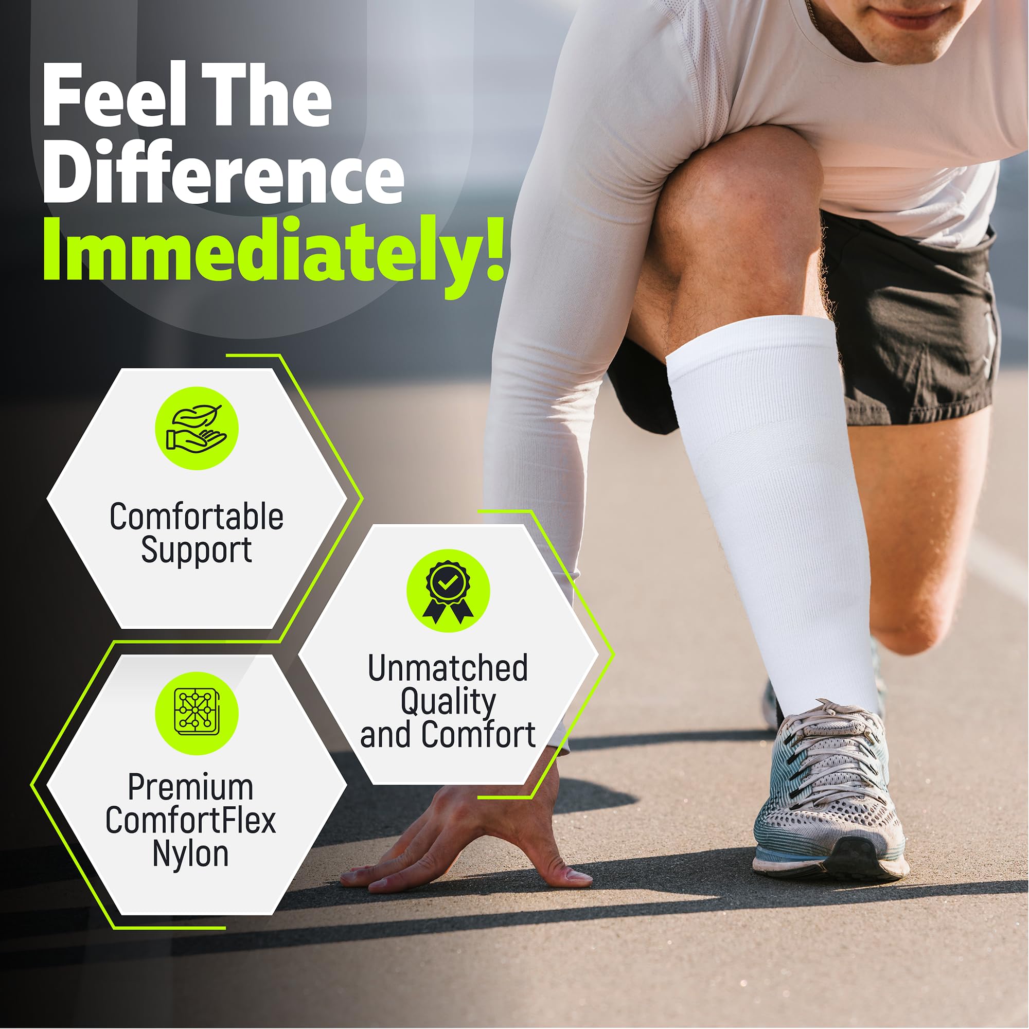 Best Compression Socks for Men & Women (20-30mmHg) - Running, Athletic, Travel & Work - Doctor Recommended Support for Circulation & Recovery
