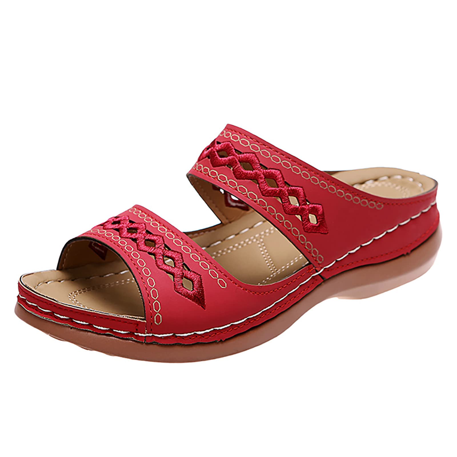 Women's Leather Espadrille Mules Sandals - Open Toe Platform Wedge Heel Slippers for Beach, Holiday & Casual Wear | White Summer Clogs with Half Heel for Women