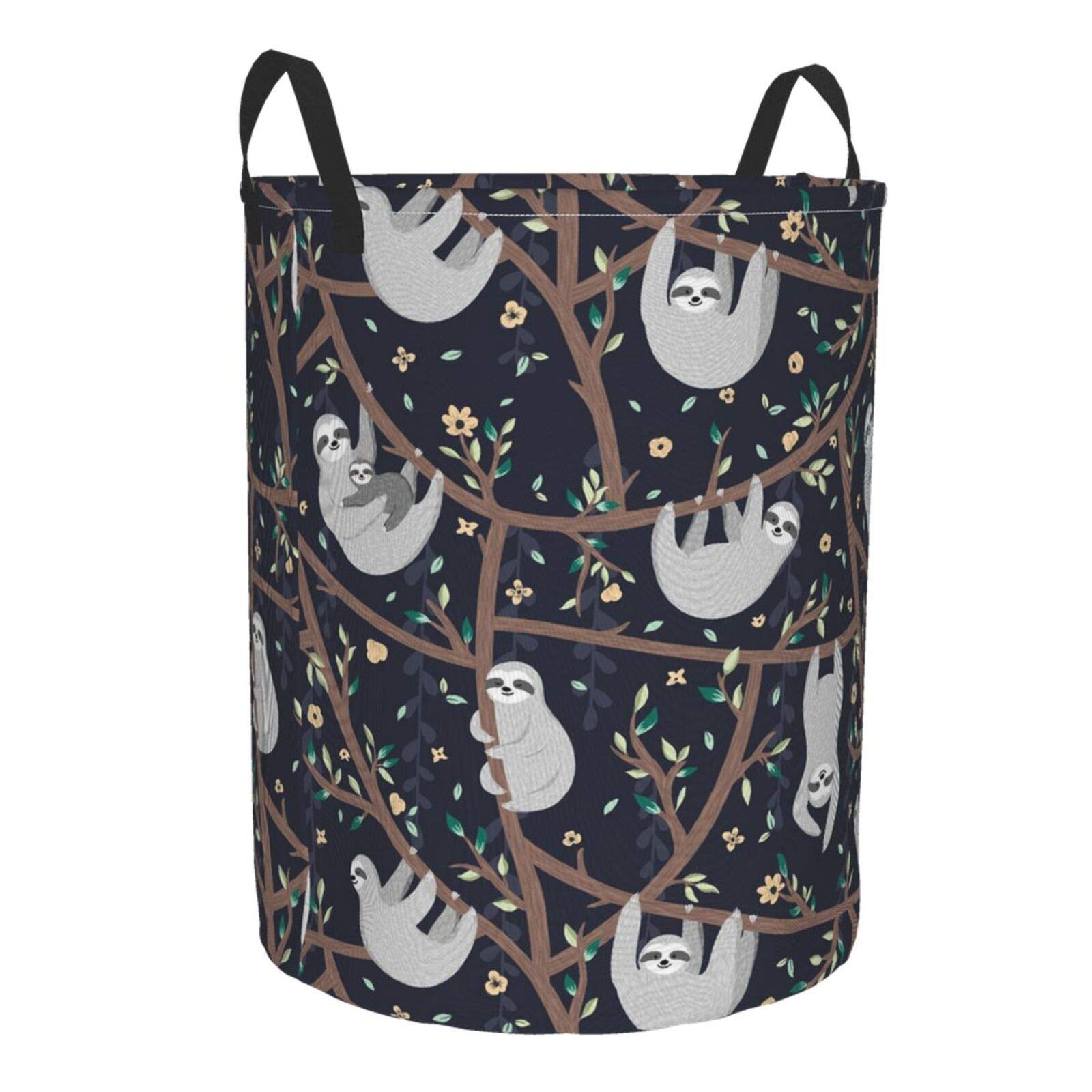 Cute Sloth Collapsible Laundry Basket with Handle - Waterproof Fabric Hamper for Clothes, Toys & Storage | Foldable Organizer Bin for Bathroom, Bedroom & Nursery | Large Capacity Dirty Clothes Hamper