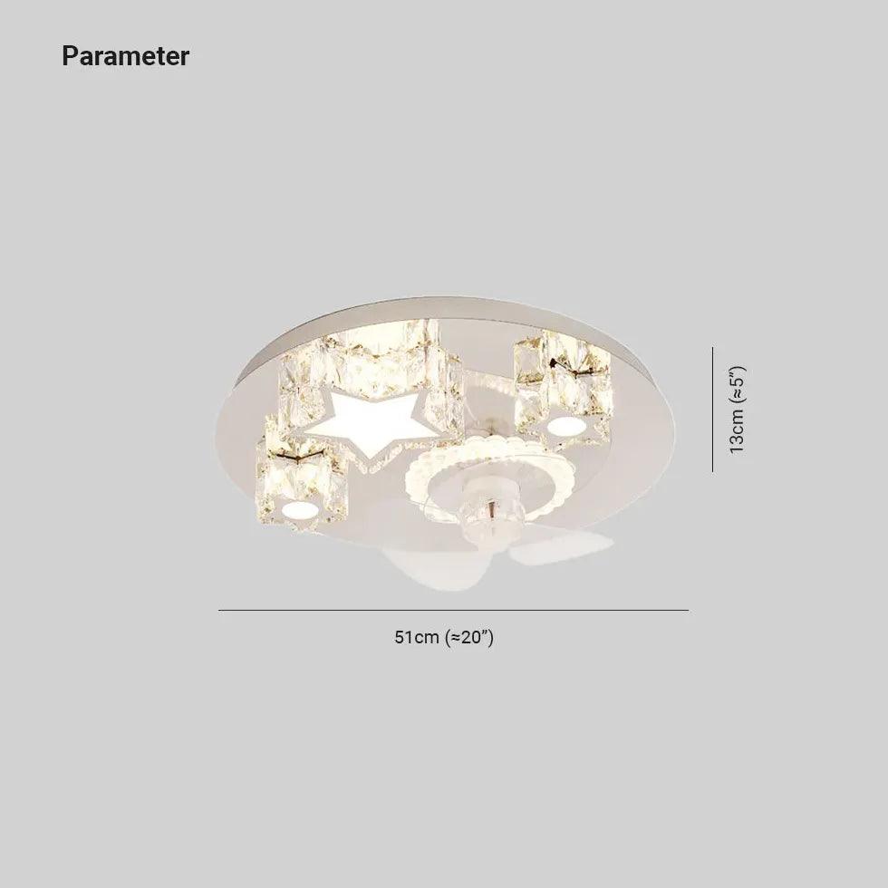 Modern Round Ceiling Fan with LED Light - Energy Efficient Quiet Bedroom Fan - Perfect for Bedroom, Living Room & Nursery Cooling & Lighting
