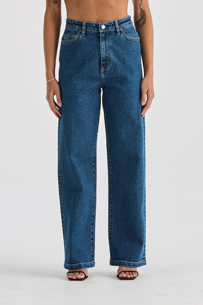 Hi Wide Afterglow Blue Denim Jeans for Women - High Waisted Stretch Skinny Jeans - Perfect for Casual Wear, Night Out & Street Style Fashion