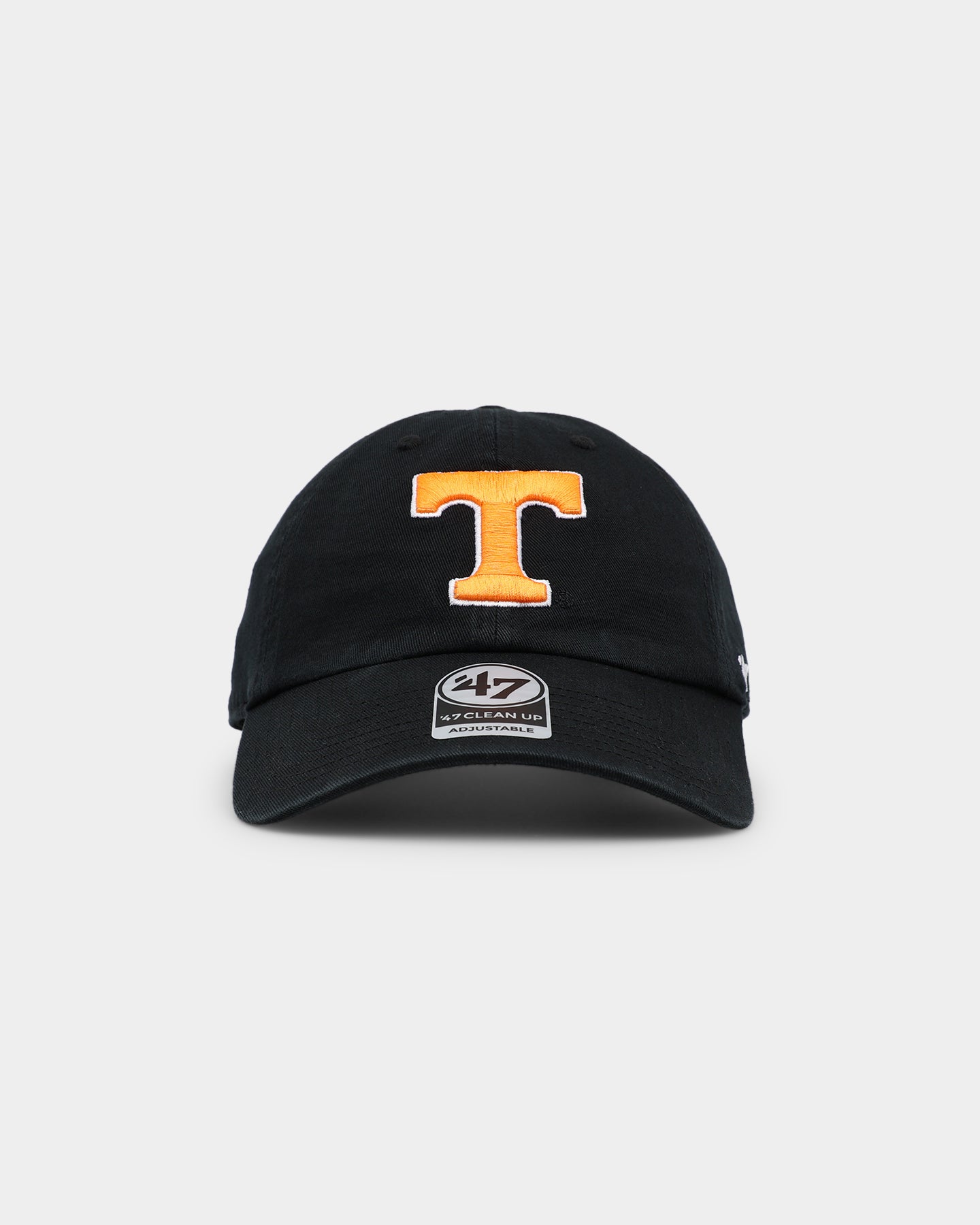 47 Brand Tennessee Volunteers '47 Clean Up Strapback Adjustable Hat - Black NCAA College Fan Cap for Men & Women - Perfect for Game Day, Tailgating & Casual Wear