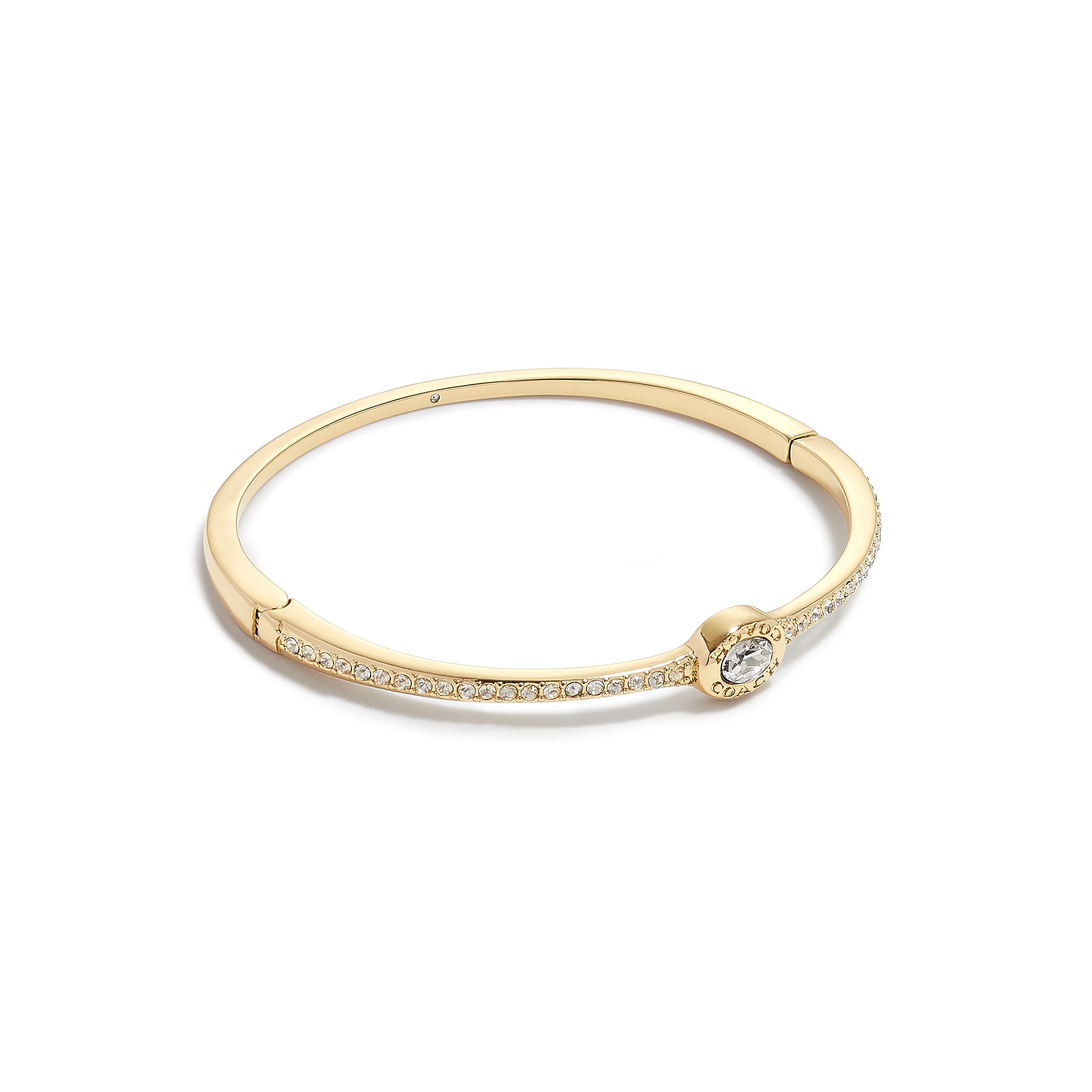 COACH Signature Logo Pave Hinged Bangle Bracelet for Women - Luxury Fashion Jewelry Gift for Birthday, Anniversary & Special Occasions