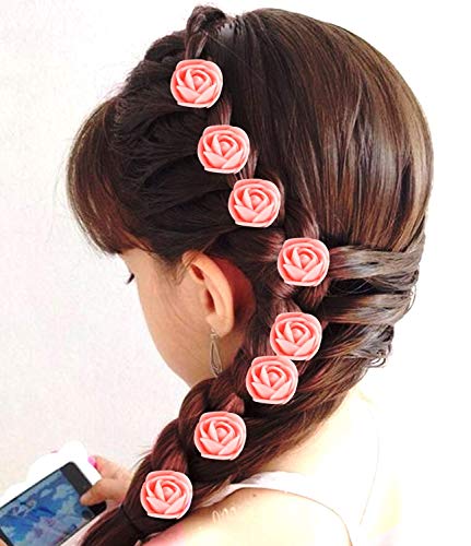 BOXO Wedding Hair Pins - Floral Hair Clips for Women, Bridal Hair Accessories, Peach Color (10g, Pack of 1) - Perfect for Weddings, Prom, Parties & Special Occasions